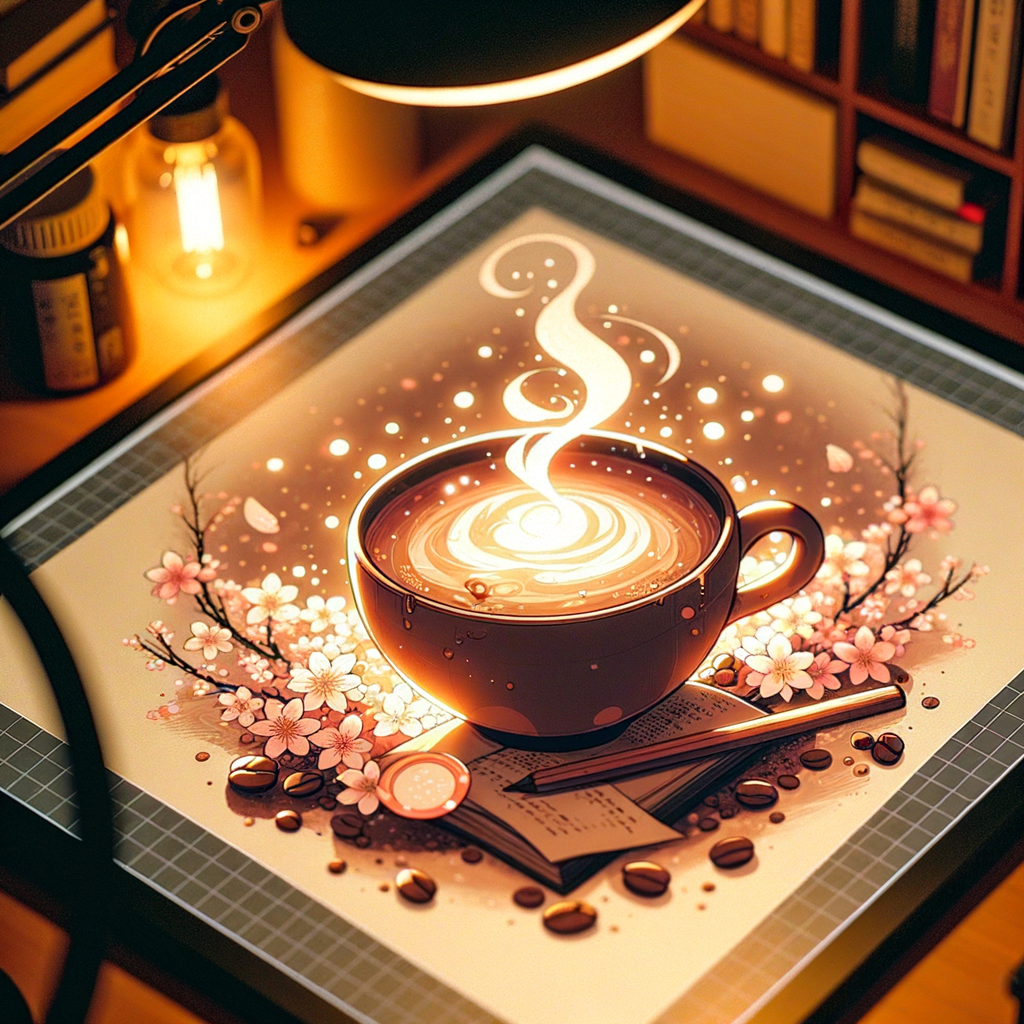 Anime-style coffee cup